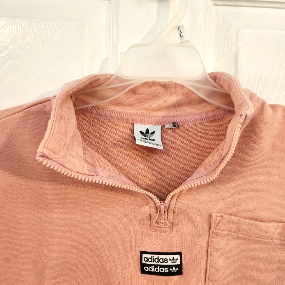 Adidas Women's Pink Cropped Pullover - Picture 4 of 8